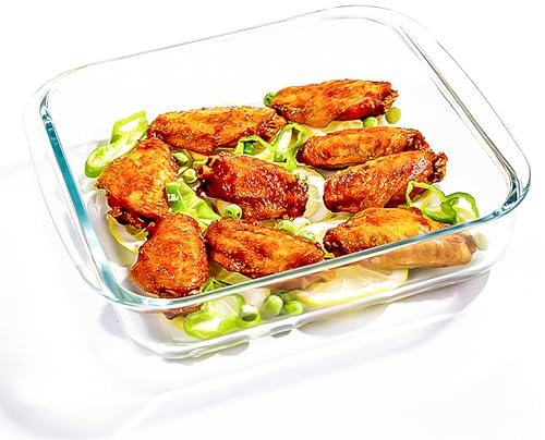 2.3L Square Glass Baking Dish - Square Baking Pan - Glass Baking Dish for Oven (24 x 24cm)
