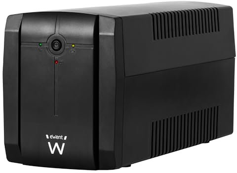 Ewent SAI Sistema de alimentación Ininterrumpida 1300VA (720W) 250V, protección contra la sobretensiones y apagones, 20 min de autonomía, 3 x Schuko EU, AVR Line Interactiv para PC, módem, Consola