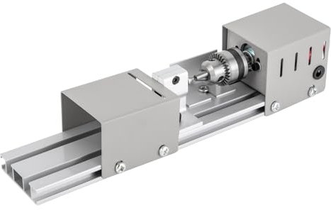 MEELRYD Mini torno | Mini torno pulidora de perlas | Torno de fresado de metal | Lathe de madera | 96 W 24 V Mini Beads | 4000-9000 rpm Torno preciso para rotación, ranurado, lijado y escariado