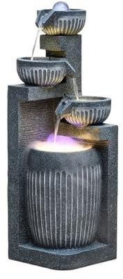 yixinzi-2024 Fuente de pie Fuente de Agua circulante for Suelo, Moderna y Minimalista, for Sala de Estar, Oficina, luz de Lujo, Adornos de Bolas Feng Shui Fuente Independiente