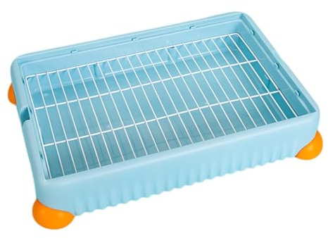 Ronyme Toilettes pour Lapins, Bac d'angle pour Rongeurs, Solution de Propreté, L, Bleu