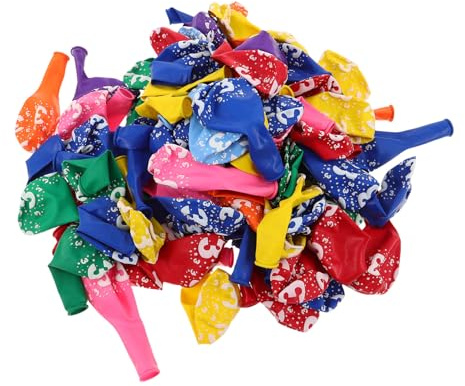 Toyvian 100pcs Boys and Girls Birthday Balloons Number Printed Latex Round Inflatable Balloons for Party Decor Graduation Supplies Indoor Use for Boys Girls