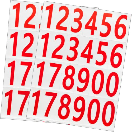 LUIMSUIM 2 Sheets 2 Inch Bins Number Stickers for Mailbox, Sticky on Numbers, Waterproof Self Adhesive Stick Numbers Sticker for Lockers, Bin, House, Folder, Storage, Note, Sign (Red)