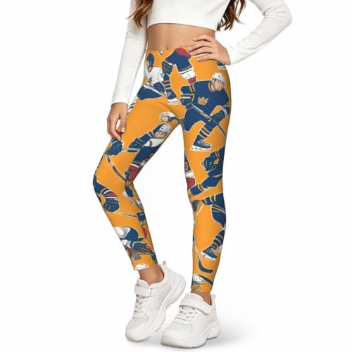 AYYQWE hockeytryck leggings stretchiga byxor träning fritidskläder sport dagligt mode andas