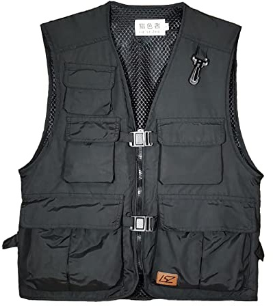 Liesezhe Women's Mesh Breathable Fishing Vest, Multi-pockets Journalist Photographer Travel Waistcoat Jacket X-Large