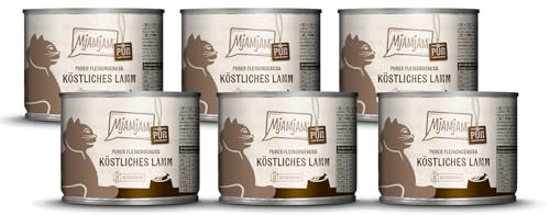 MjAMjAM - premium våtfoder för katter - ren köttnjutning - läcker rent lamm, 6 st (6 x 200 g), spannmålsfri med extra kött