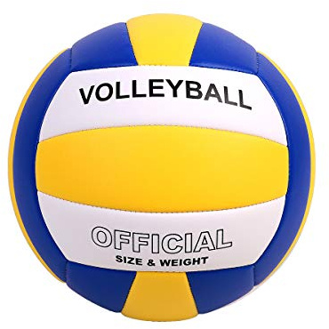 YANYODO - Pelota de Voleibol de Playa Suave al Tacto para Uso en Interiores y Exteriores, para niños, jóvenes y Adultos, tamaño Oficial 5, Color Yellow-White-Blue, tamaño Talla 5