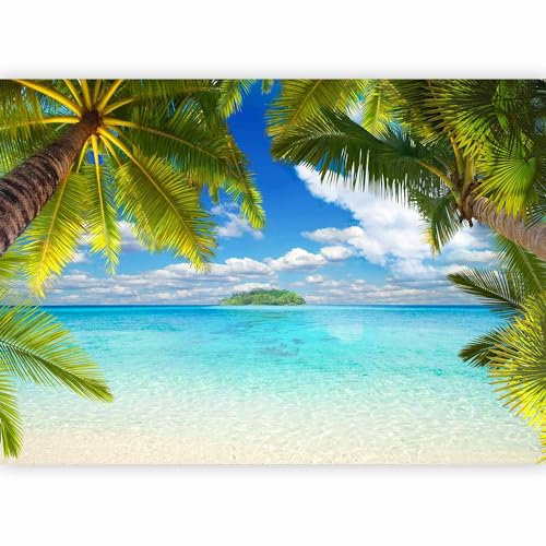 murando - Photo Wallpaper Beach 343x256 cm / 135x97 - Peel and Stick Self-Adhesive Foil Print Wall Mural Decoration Picture Design Modern - Nature Sea Tropical Ocean Palms 10110903-21