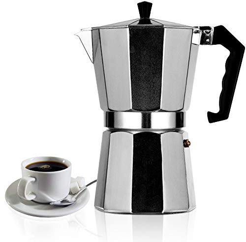 MYYINGELE Cafetière Moka Italien, Moka Espresso Percolateur Pot 1 Tasse/3 Tasses/6 Tasses/9 Tasses/12 Tasses Bouilloire à Café pour Bureau à Domicile, Détachable, 1 Cup