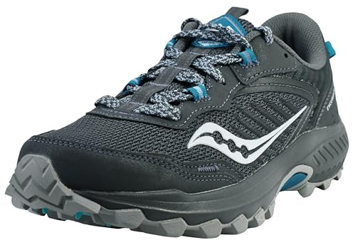 Saucony Women's Excursion TR15 Trail Running Shoe, Shadow/Jewel, 8.5