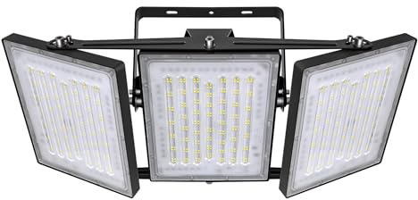 STASUN LED Flutlicht Außen, 600W 60000LM Außenstrahler, 6000K led strahler außen, IP66 Wasserdicht Außen Fluter Aussen Sicherheitslicht mit 3 Verstellbaren Köpfen für Hof, Straße, Parkplatz