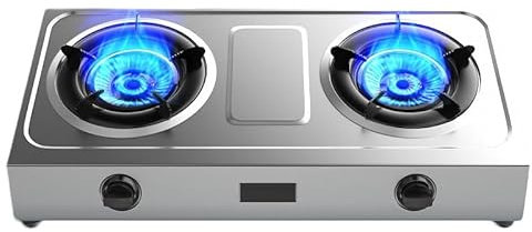 Réchaud Au Propane, Réchaud Au Propane Portable À 2 Brûleurs, Table De Cuisson À Gaz En Acier Inoxydable Haute Puissance 24566,4 BTU For Cuisine, Camping En Plein Air, Camping-car Et Appartements (Co