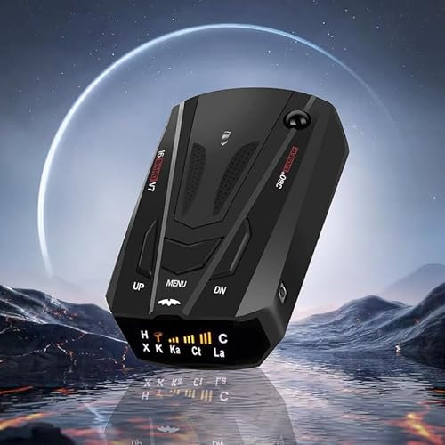 RAV10Q - Rilevatore radar per auto con prompt della velocità vocale, rilevamento a 360°, sistema di allarme velocità del veicolo, display a LED, modalità città/autostrada, regali per mariti, fidanzati