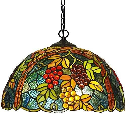 Ø40cm Retro Küchenlampen Loft Trauben Deckenleuchte Pendelleuchte Landhaus Obst Wohnzimmerlampe Hängelampe Esstisch Pendellamp 2 flammig E27 für Schlafzimmer Cafe Bar Balkon Korridor