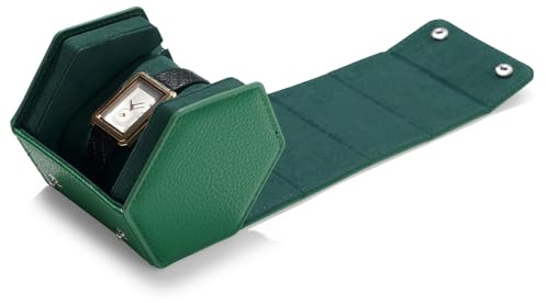 Oirlv PU Pelle Esagonale Scatola per Orologio,Orologio Rotolo,Viaggio Di Stoccaggio Per Scatola Orologio Anniversario Compleanno(Verde)