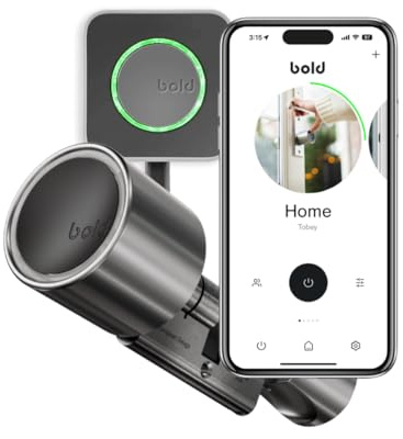 Bold - Cylindre Elite Smart Lock SX33 avec Bold Connect - Argent - Serrure de porte intelligente sans clé - Bluetooth & WLAN - Installation facile - Contrôle par application