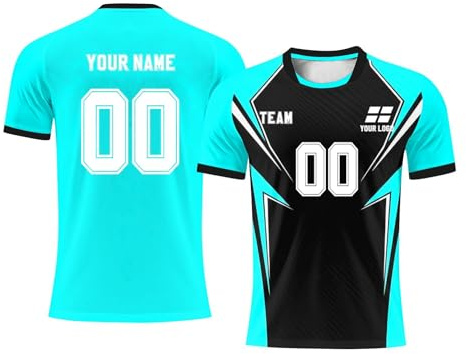 Maillot Personnalisé pour Adulte et Enfant, Personnalisé Maillot de Foot avec Nom Numéro de, Homme et Femme Ballon Football Americain Oversize Sport Tee Rugby Shirt