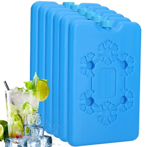 Ceeyoll 6stück Kühlakkus für Kühlbox, kühlakku klein, Kühlakkus für Kühltasche, Wiederverwendbar, Ungiftige Materialien, Kühlakku, Geeignet für Reisen und Camping, Tiefkühlkost