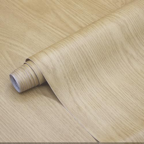 seonta Wood Peel and Stick Wallpaper Thick Decorative Self Adhesive Contact Paper 24x200 Wood Grain Wall Paper Vinyl Film for Walls Cabinets Furniture Countertop Brown