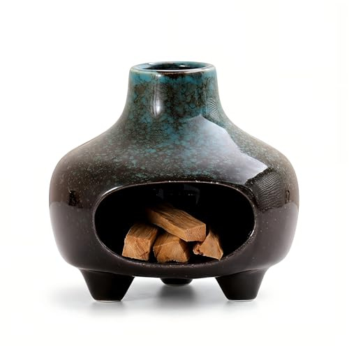 Keramik Räucherstäbchenhalter,Blau Palo Santo Halter,Räucherschale Feuerfeste Schale Räuchergefäße für Palo Santo Räucherholz,Salbei Räuchern,Decor für Spirituelle Rituale,Yoga,Meditation,Zen,4 Zoll