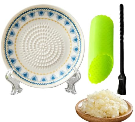 Keramik Knoblauchreibe Set 3-teilig, Multifunktionale Ingwerreibe Mit Schüs