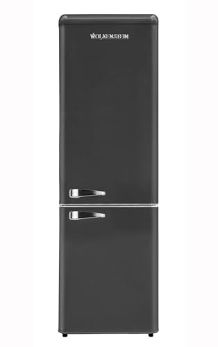 WOLKENSTEIN Kühl-Gefrier-Kombination KG250.4RT B Schwarz | 249 Liter Nutzinhalt | 4 Sterne 69 Liter Gefrierfach | Nur 41 dB | LED-Beleuchtung | Externer Chromgriff | Silber Applikationen | Freistehend