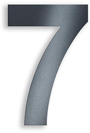 Metzler Hausnummer aus massivem Stahl in Anthrazit - RAL 7016 Anthrazitgrau Feinstruktur Pulverbeschichtet - Schrift Arial - Höhe 20 cm - Ziffer 7