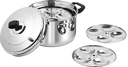 Vinod Idli Cooker Stainless Steel 4 Plates Stand - 16 Idli Cooking