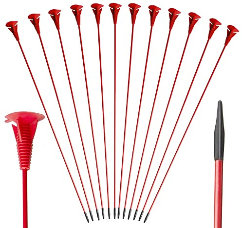 Huntingdoor 12 pcs Archery Suction Cup Arrows Fiberglass Hunting Arrows Safe Replacement Target Practice for Beginner Bow Training(Red)