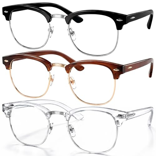 racico Blue Light Glasses for Men & Women - Mixed Material + Metal Frames with UV Protection Coating