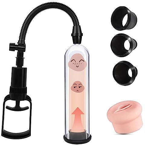 BDSMLOVE Penispumpe mit Muschi,Vakuumpumpe für den Mann,Penis Pumpe Penispumpen Penis Pump Penis Vakuumpumpe für Penisvergrößerung Penis verlängerung,Penis Extender Erektionshilfe für Männer (A Set)