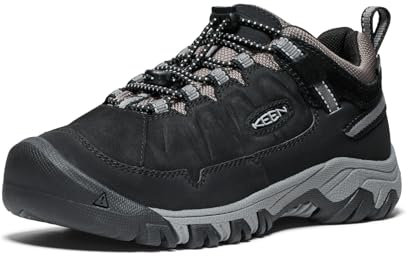KEEN Targhee 4 Low Waterproof Wanderschuhe, Black/Steel Grey, 32 EU