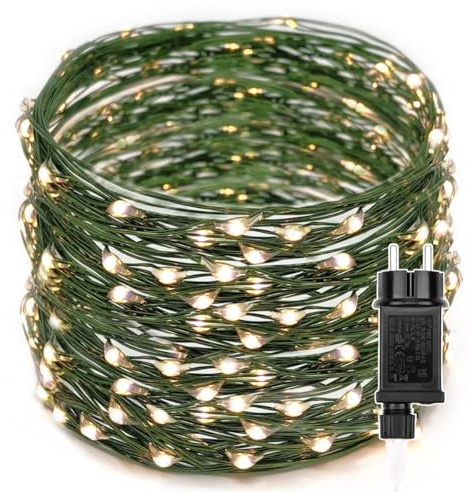 Cadena de Luces Navidad, 100M 1000 LED Verde Alambre de cobre, Guirnaldas luminosas con 8 Modo de Iluminación, Exterior Impermeable IP44 para decoración Interior,Árbol,Fiestas,Bodas,Halloween,Jardín