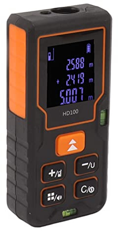 Telémetro Digital de Mano, Compacto, Medidor de Medición de Distancia Láser Rápido de Alta Precisión, Múltiples Modos, Funciona con Baterías para Construcción Al Aire Libre (100M)
