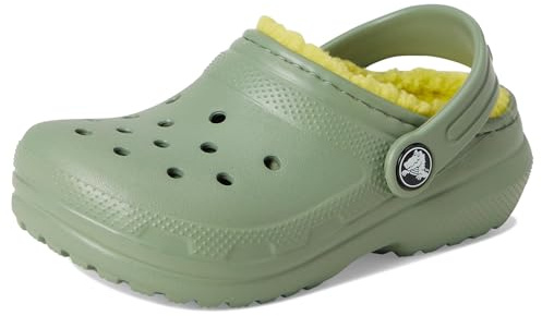 Crocs Classic Lined Clog T Unisex - Bambini e ragazzi, Moss, 25/26 EU