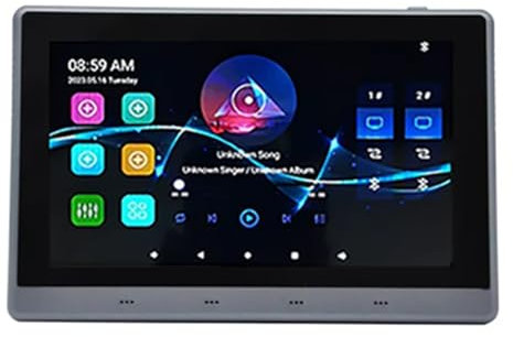 Giwnhvx 7 Inch Android 11 Music Amplifier Audio System 8 X 30W 2 Zone Android 11 Wifi 7 Inch Touch Screen Amplifier Gray Black