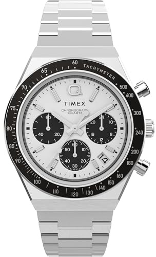 Timex Men's Q 40mm Watch - Stainless Steel Bracelet White Dial Stainless Steel Case