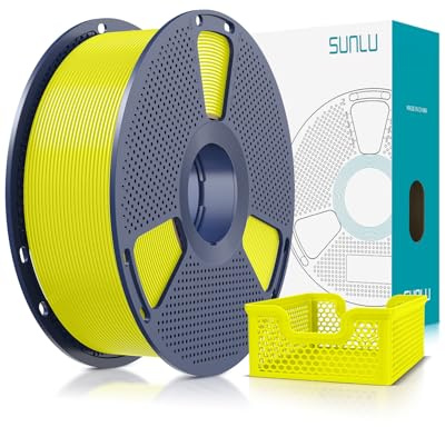 SUNLU PLA+ 2.0 3D Drucker Filament, Upgrade High Speed PLA Plus 2.0 Filament 1.75mm, Hohere Schlagzähigkeit & Festigkeit, 50-600mm/s Schnelldruck, 1kg Spule, Gelb