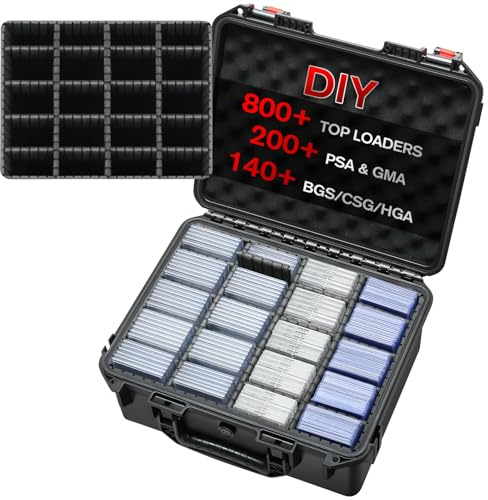 Graded Card Case Storage Box: Trading Card Storage with 12 Dividers - Baseball & Sports Card Case for Collectors & Home Storage Shipping Trade Shows - Fits PSA, BGS, SGC, Toploaders & Magnetic Holders