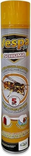 Insetticida Schiumogeno per Vespe e Calabroni - Spray Vespajet Schiuma con Gittata fino a 5 Metri - 750 ml - Azione Rapida e Residuale per Uso Esterno (4, 750ml)
