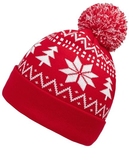 Yesaler Cappellino Natale Unisex Berretto Invernale Caldo Lavorato a Maglia Cappello Caldo Invernale a Maglia Feste Taglia per Indoor e Outdoor Regali di Natale Festa