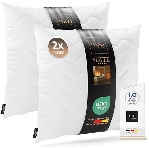 LILENO HOME 2er Set Kissenfüllung 45 x 45 cm - 95°C waschbares Innenkissen geeignet für Allergiker - Polyester Kisseninlet als Sofa Kissen, Couchkissen, Cocktailkissen und Kopfkissen