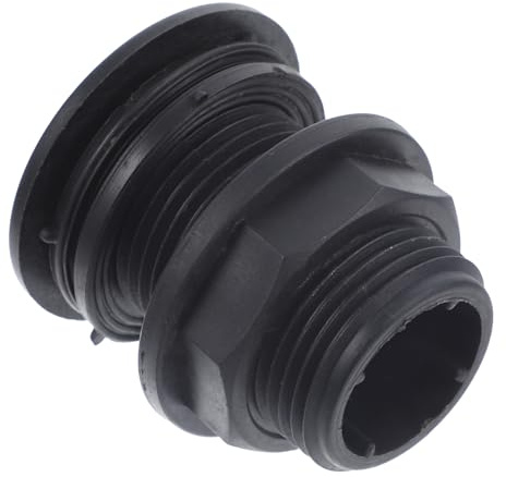 Conector Negro Roscado Pulgada Mamparo de Plástico de 1
