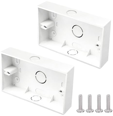 Scatola posteriore a doppia presa, confezione da 2 pezzi, scatola elettrica bianca per installazione a parete, 146 x 86 x 33 mm, soluzione professionale per recinzione elettrica
