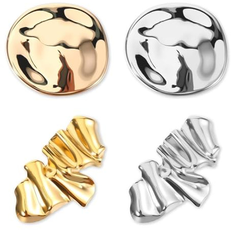 XFSRG 4 Pezzi Spilla Geometrica Vntage in Metallo Uniche irregolare Spilla Bavero Cappotto Maglioni Sciarpe Vestiti Scialle Accessori per Donne Balli Studenteschi