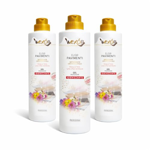 Elisir Pavimenti Gel Igienizzante – Detergente Profumato con Microcapsule, Lime e Fiori del Brasile – 3x750 ml