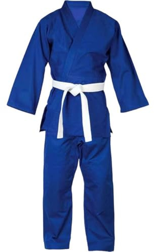 Wiywef Judo Gi Uniform, Brazilian Jiu Jitsu Gi for with White Belt, Martial Arts Training Uniform for Men Women, Lightweight Training Gi for Judo and Karate