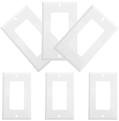 Uonlytech Cubierta para Enchufe de Pared 6 Piezas, Panel de PC Decorativo Tornillo Único, Placa de Pared Resistente y Segura para Tomas de Corriente Estándar, Protección para Enchufes