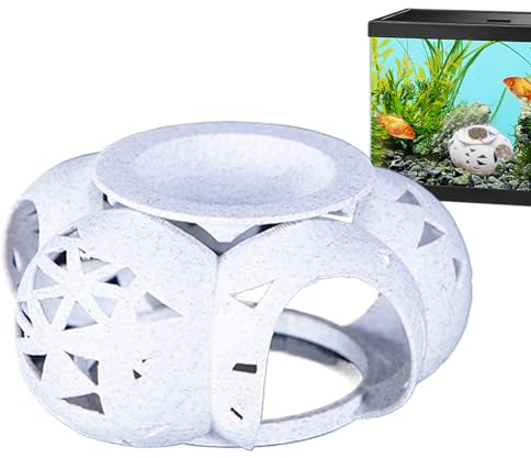 Fiskhus – 10 x 5 cm oregelbundet poröst livsmiljöskydd | vit dekorativ prydnad | struktur för att dölja | multifunktionella tillbehör för vattenlandskapsplanering | Vad