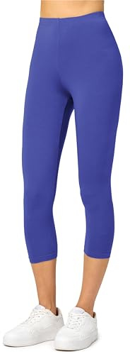 Merry Style Leggins Corti Donna 3/4 Pantaloni Capri Leggins Donna in Viscosa Traspirante, Pantaloncini Fitness Corti per Sportivi o Casual MS10-144 (Cobalto, M)